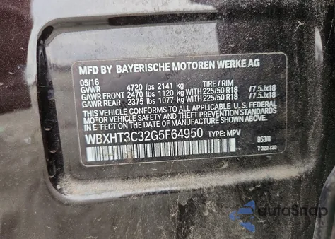 2016 BMW X1 xDrive28I z USA, uszkodzony, nr VIN WBXHT3C32G5F64950